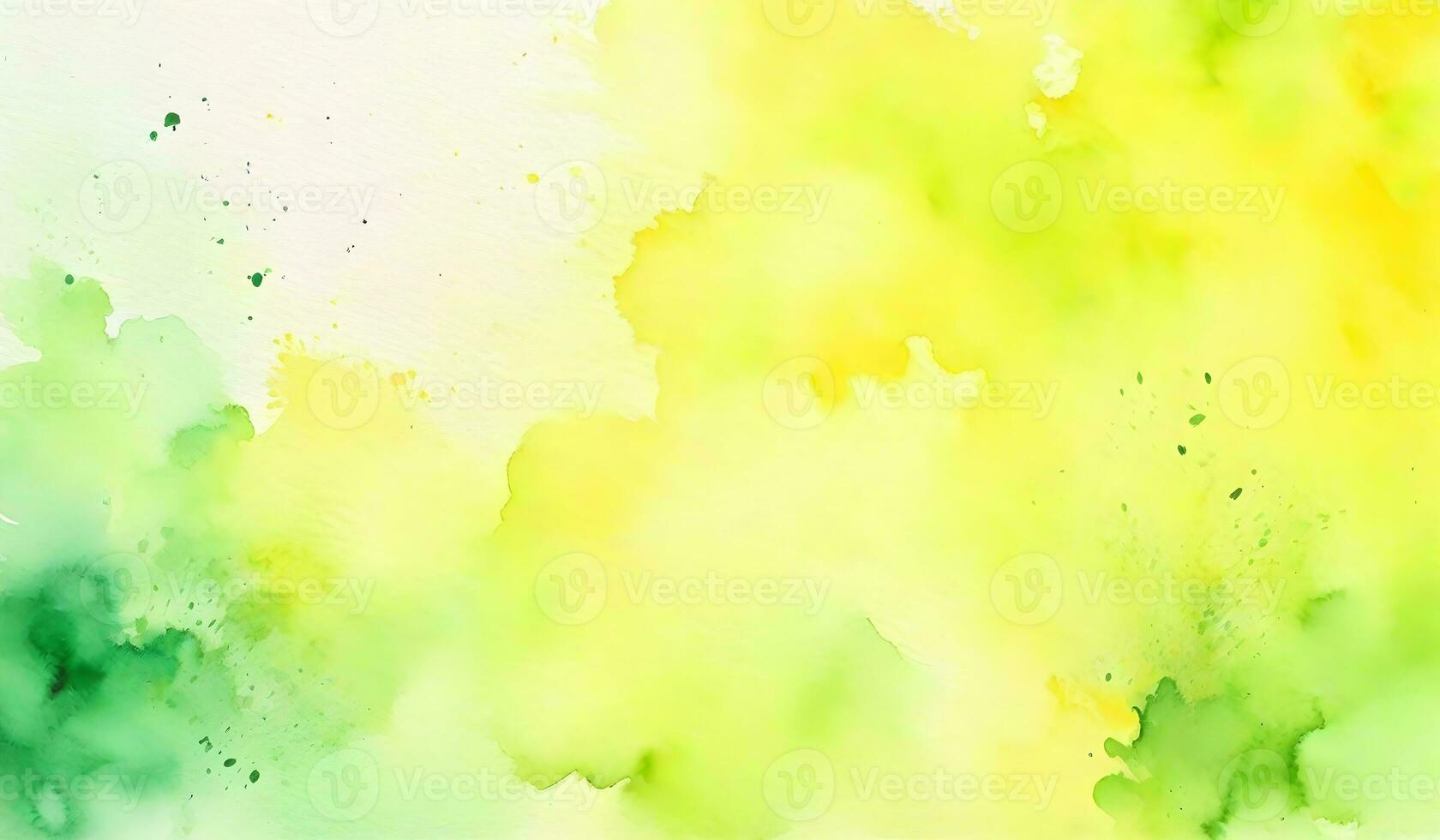 Green, Yellow Abstract Background. Watercolor. Colorful Artistic Background. AI Generative photo