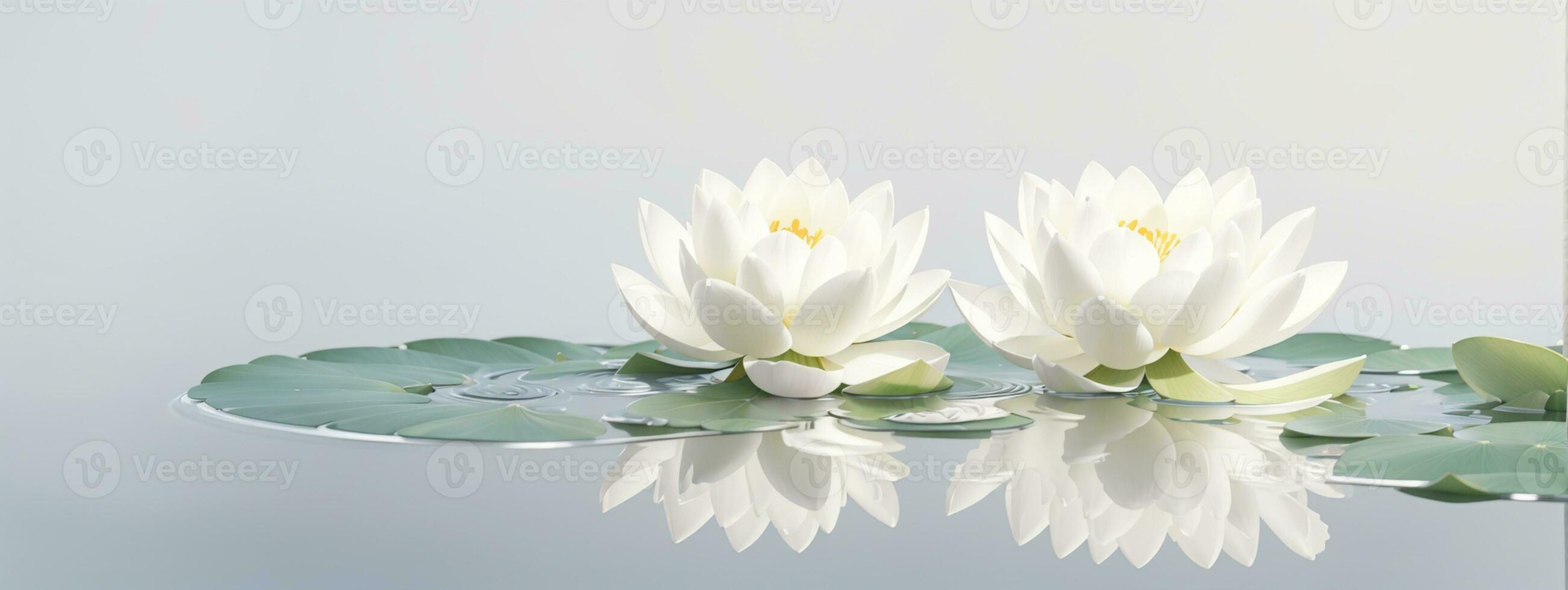 Zen flower lotus in water. AI generated photo