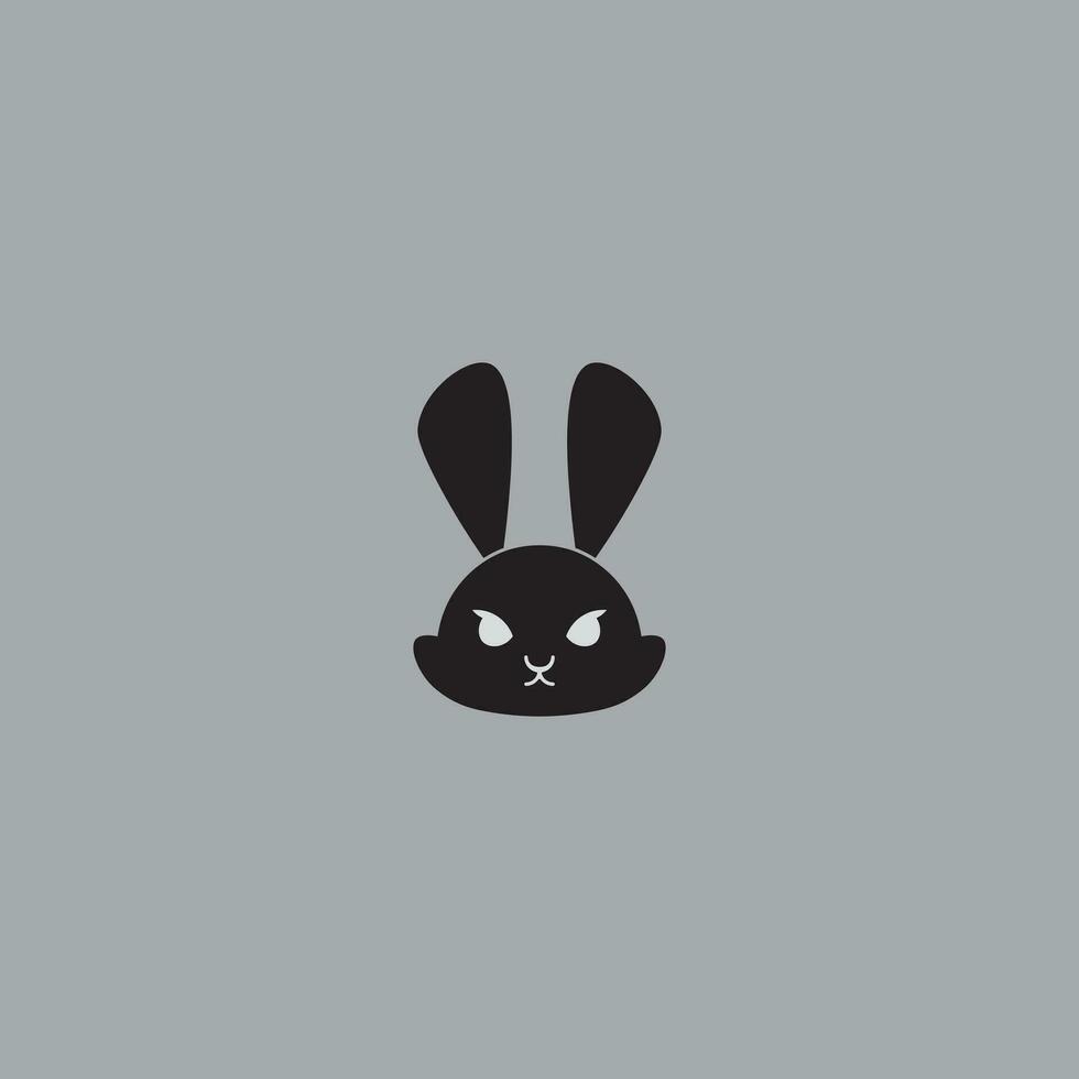 rabbit head logo design vector