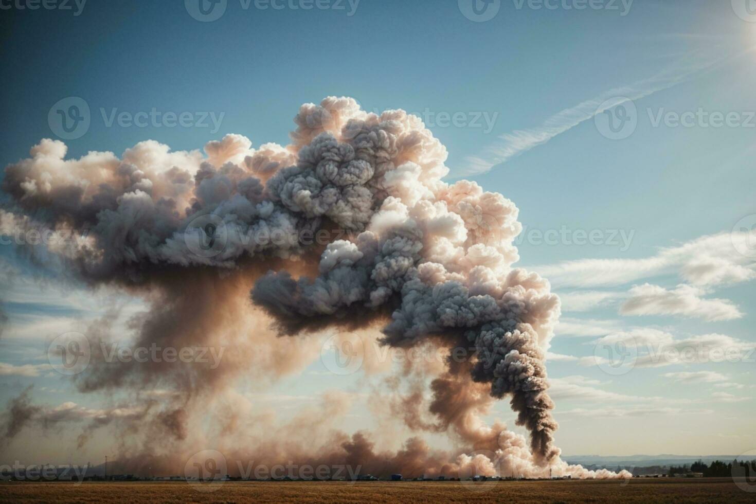 White smoke. AI generated photo