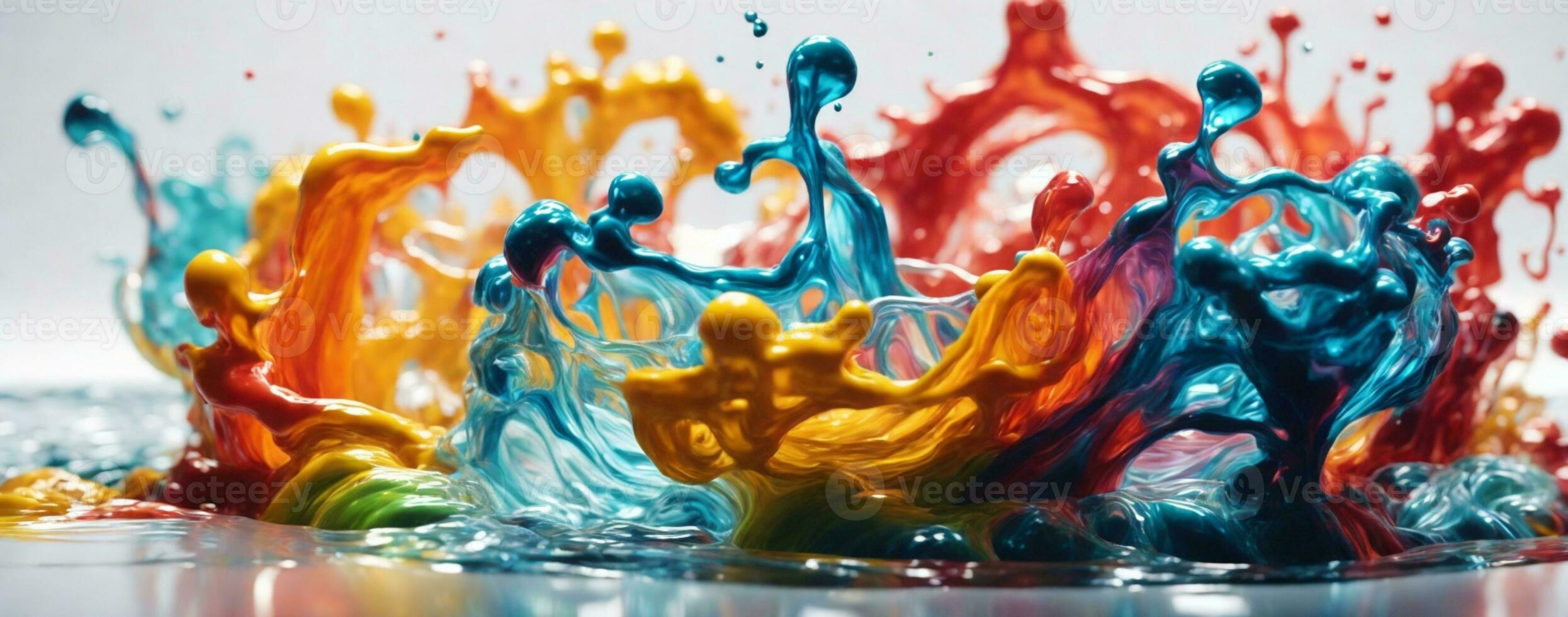 Colorful ink in water. AI generated photo