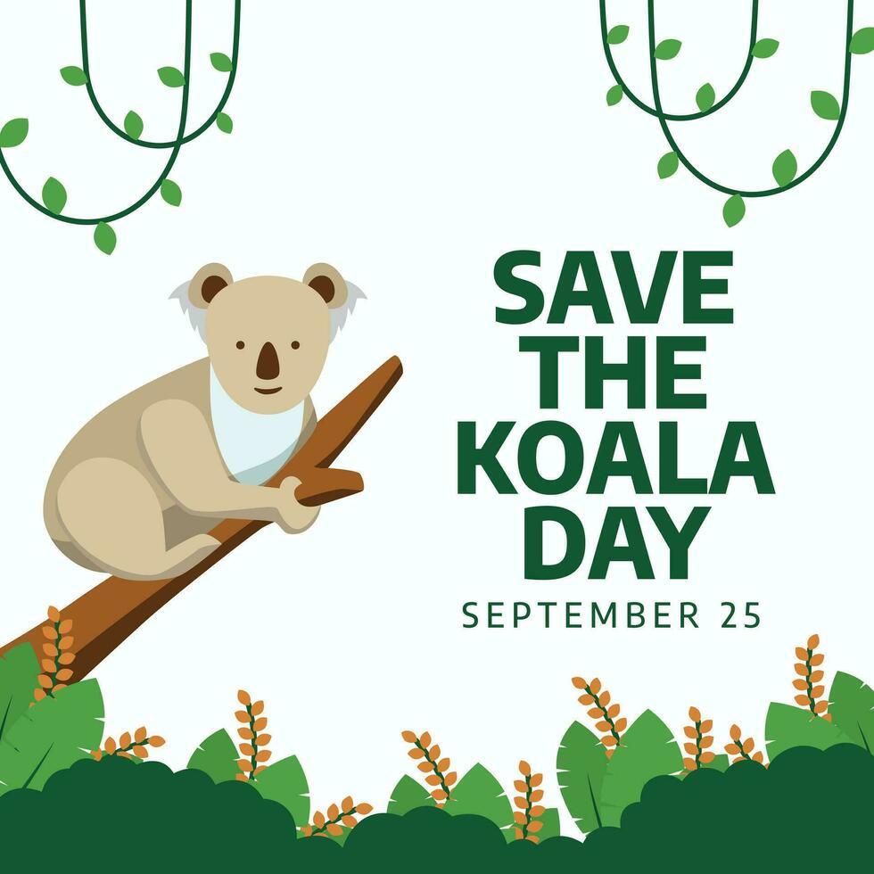 Save The Koala Day design template good for celebration usage. koala vector illustration. koala vector image. flat design. vector eps 10.