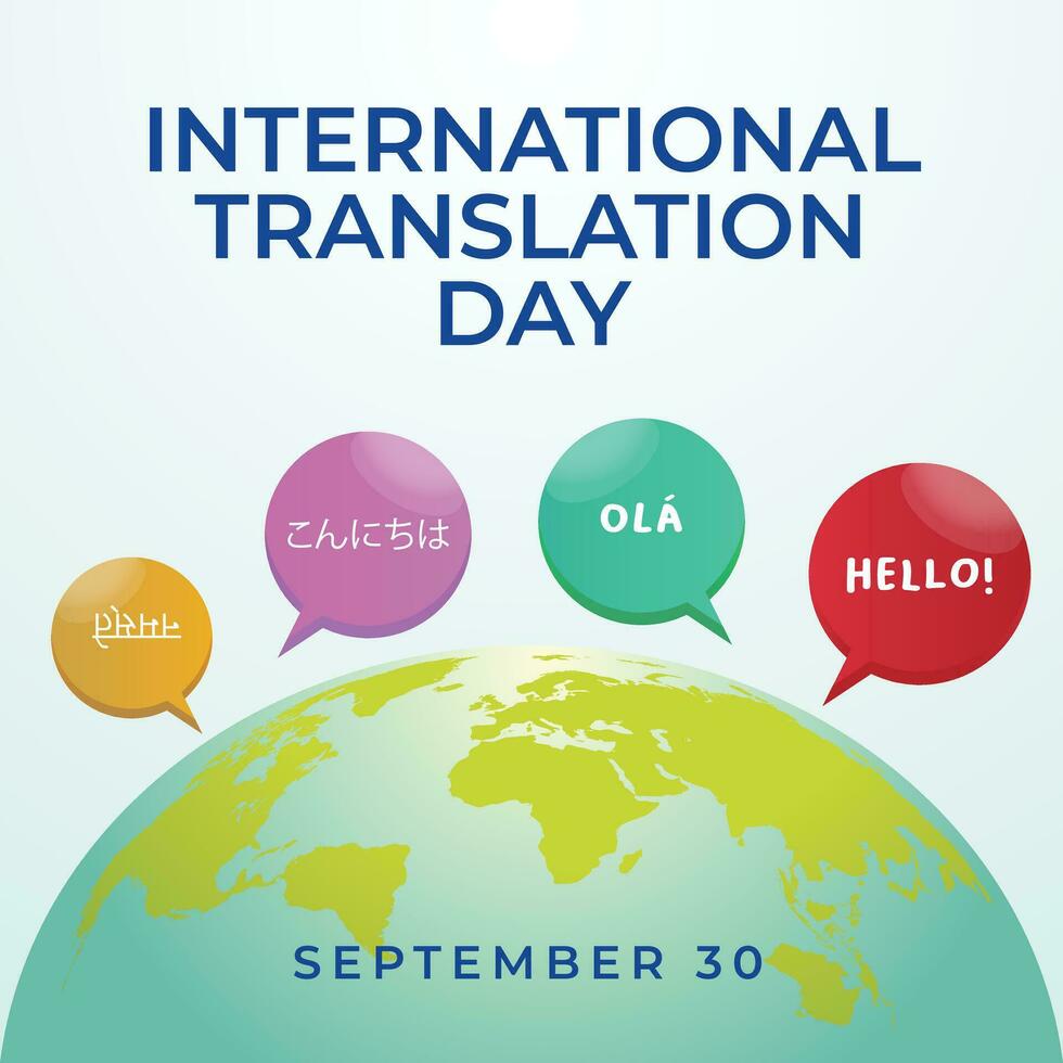 International Translation Day design template good for celebration usage. language vector illustration. flat design. vector eps 10.