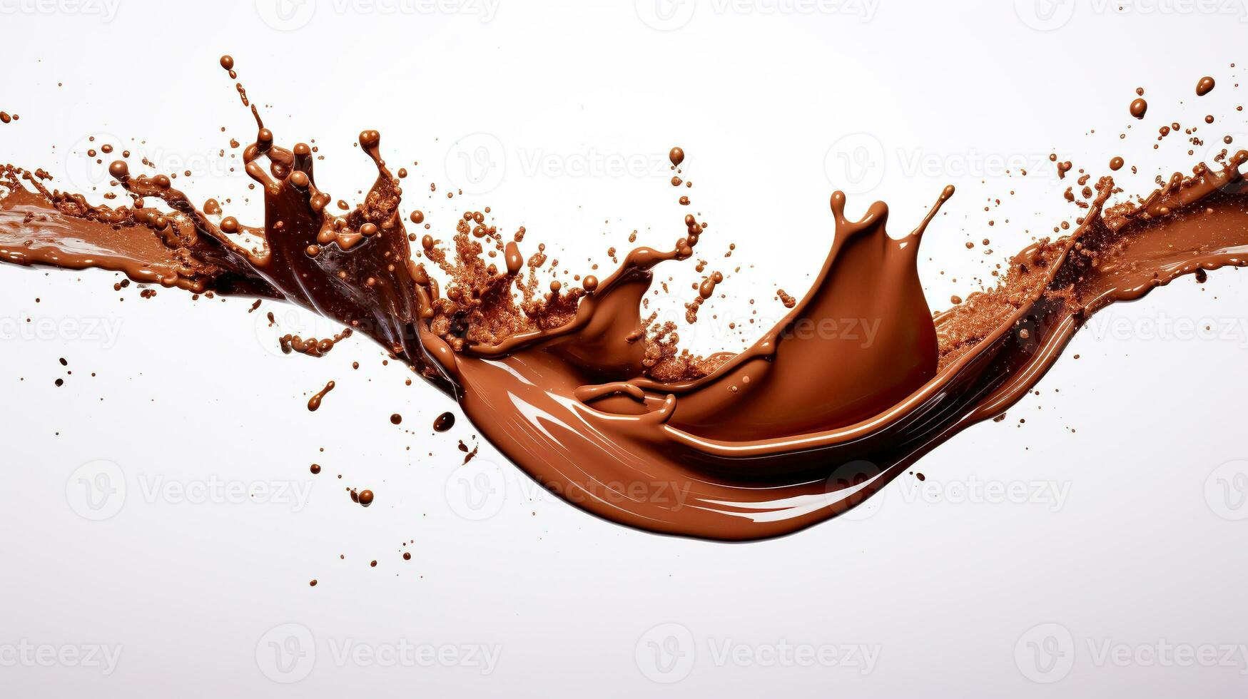 Splashes of chocolate on a white background. photo