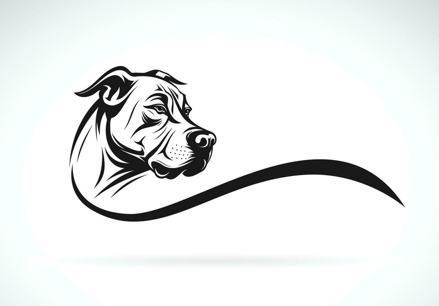 Vector of an american pitbull terrier dog head design on white background. Easy editable layered vector illustration. Pets.