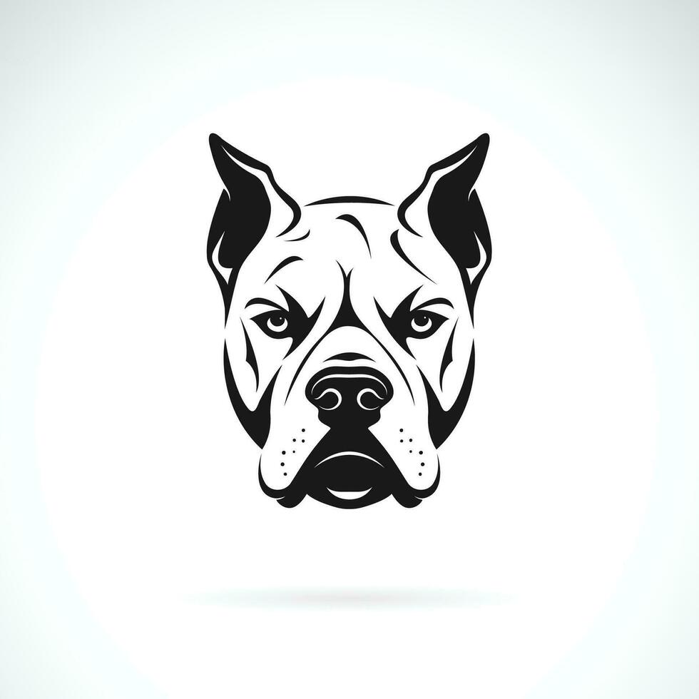 Vector of a pit bull dog head design on white background. Easy editable layered vector illustration. Pets. Animals.