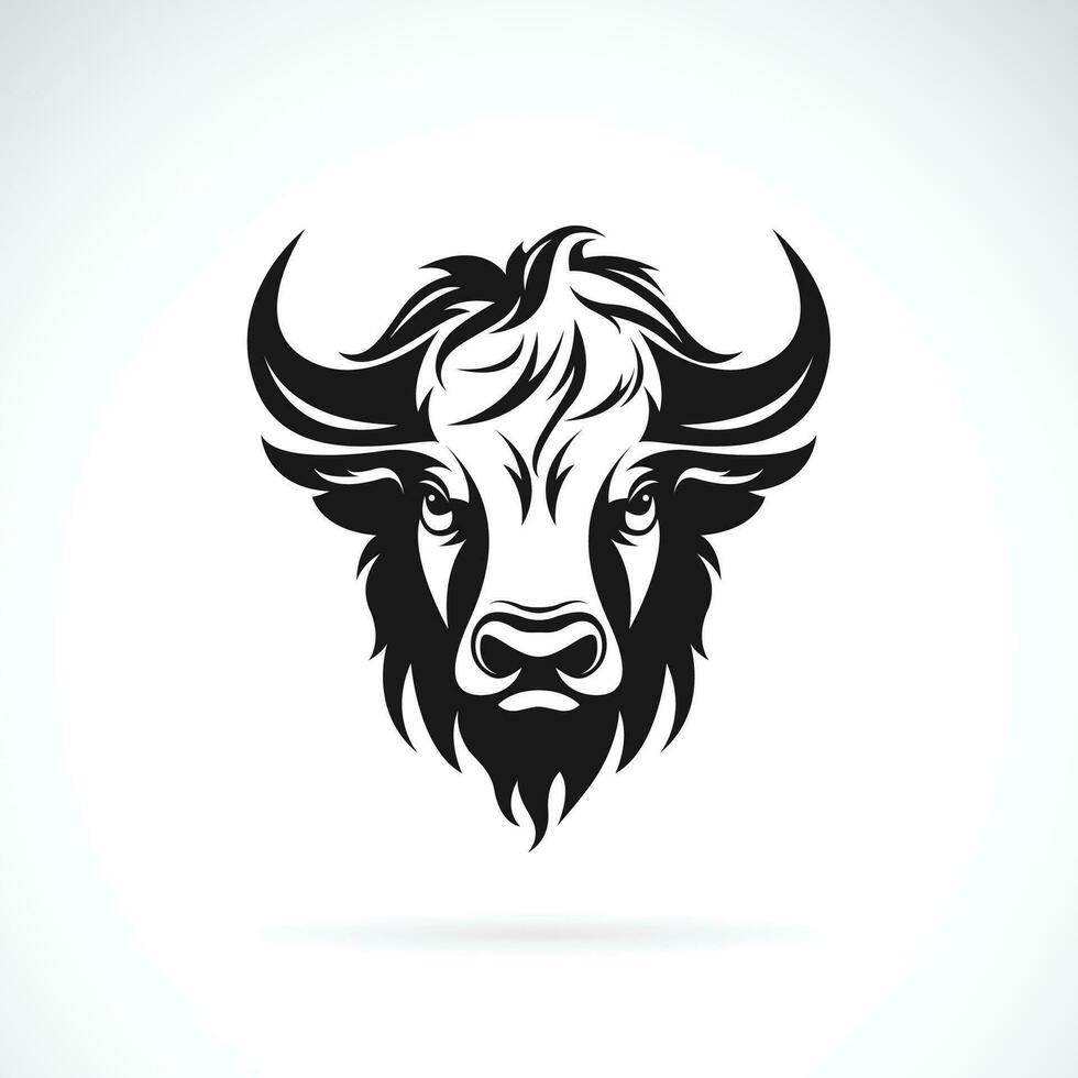 Vector of a bison head design on white background. Easy editable layered vector illustration. Wild Animals.