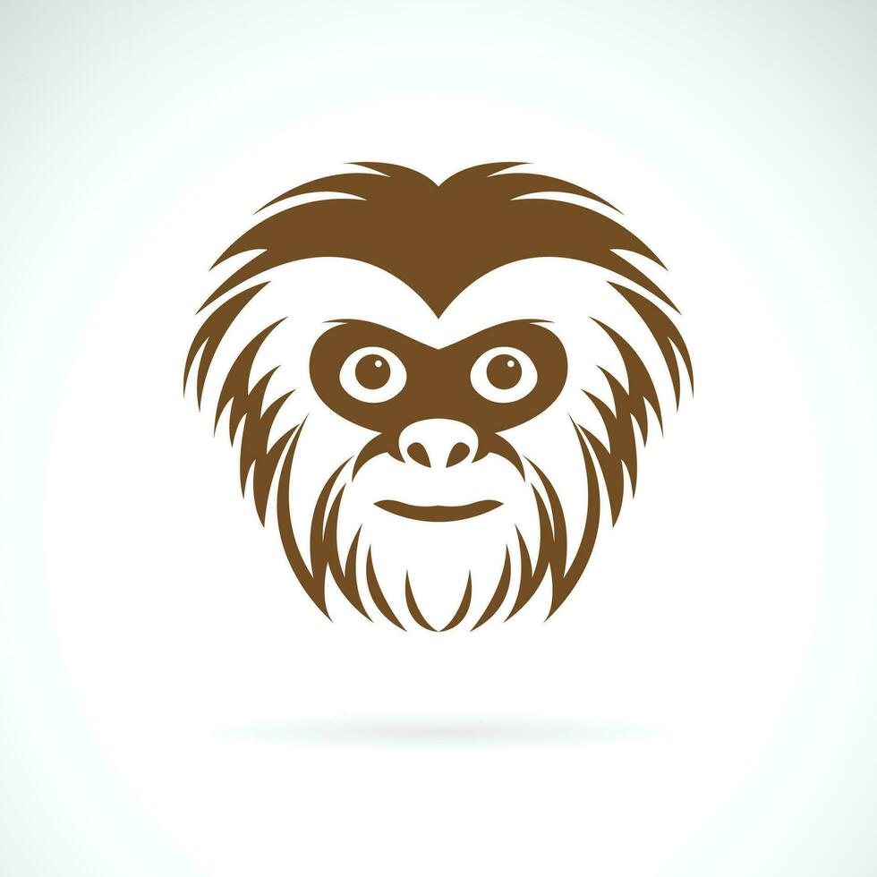 Vector of a gibbon face design on white background. Wildlife Animals. Easy editable layered vector illustration.