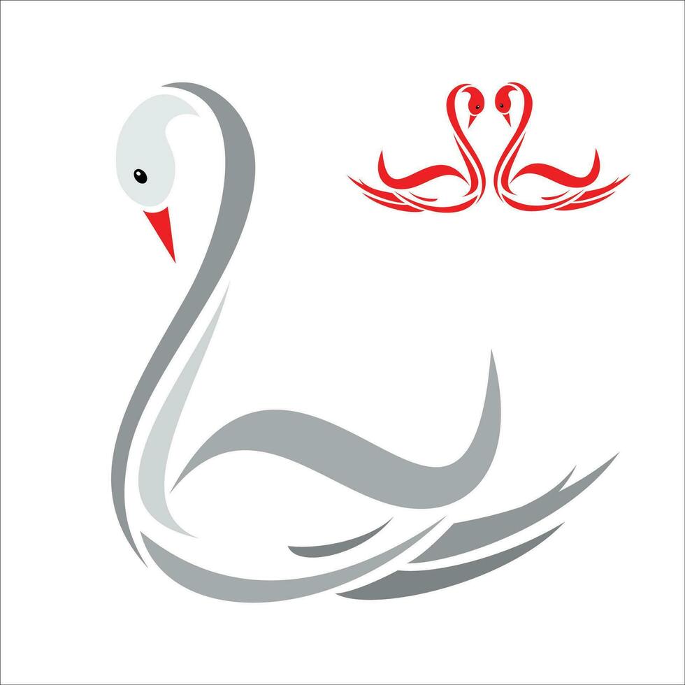 Vector of swan design on white background. Easy editable layered vector illustration. Wild Animals.