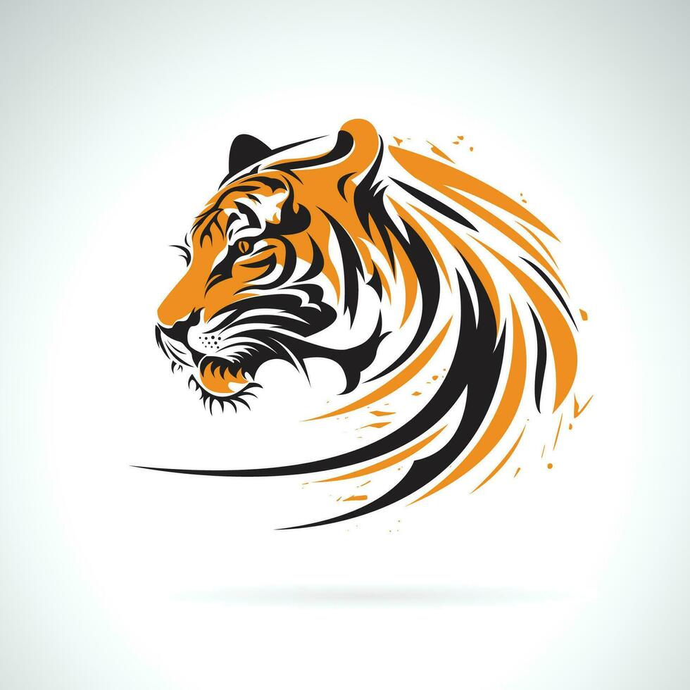 Vector of tiger head design on white background. Easy editable layered