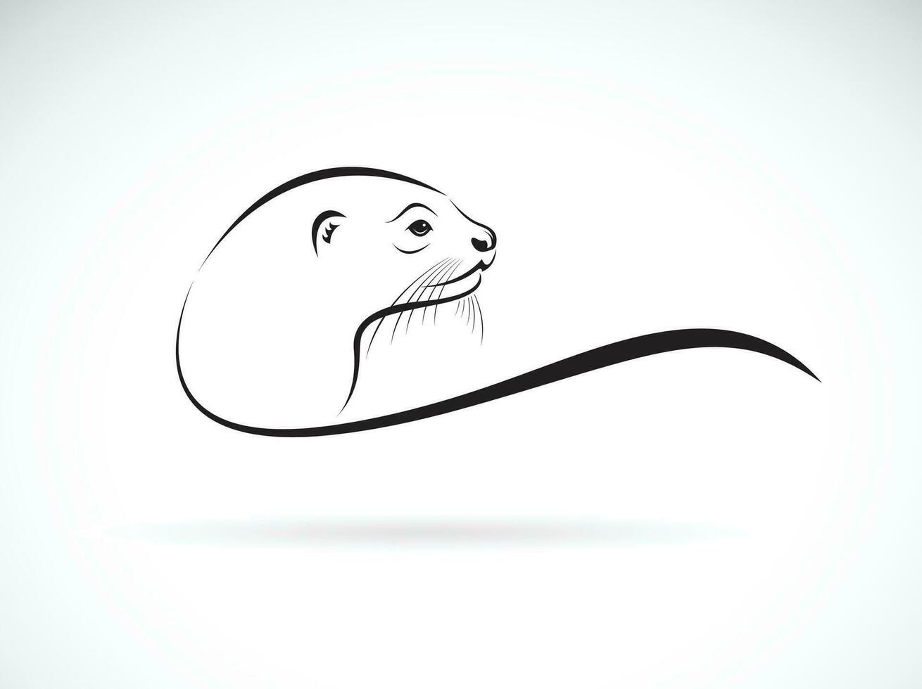 Vector of otter head design on white background. Wild Animals. Easy editable layered vector illustration.