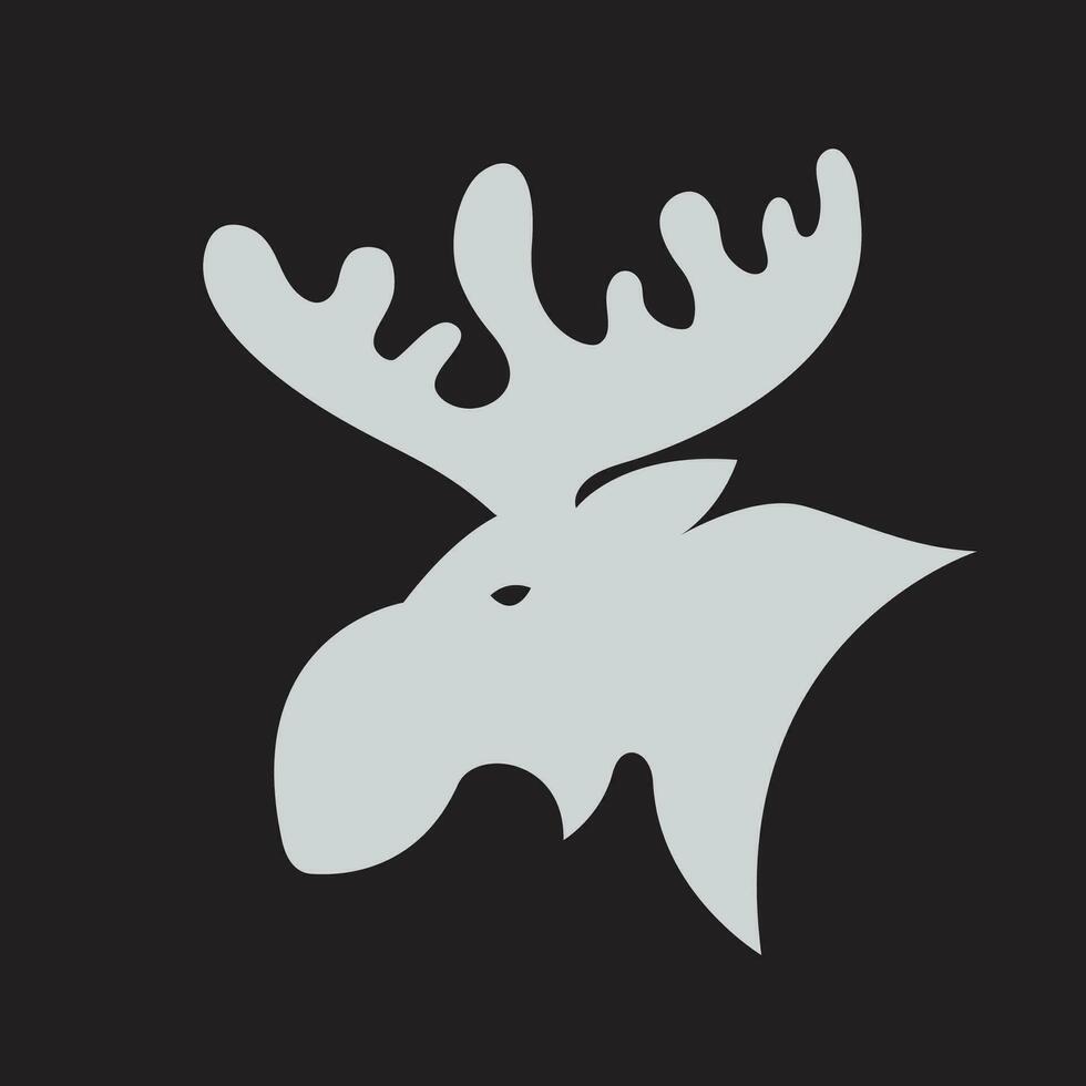vector de un ciervo alce cabeza diseño en negro antecedentes. salvaje animales