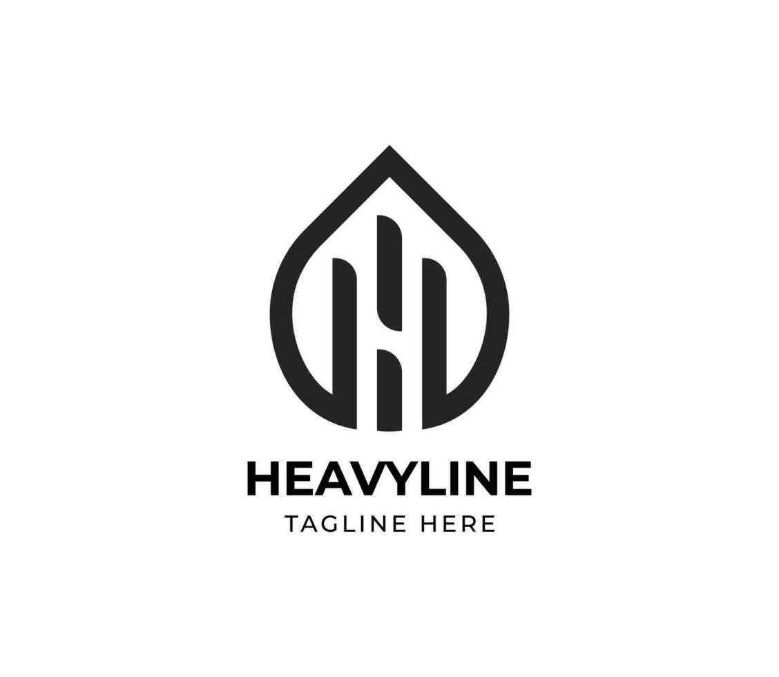 Dome shape with monoline letter H logo design template vector