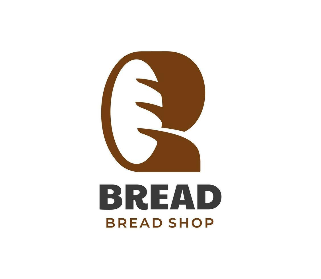 Modern letter R bake bread logo design for bakery vector