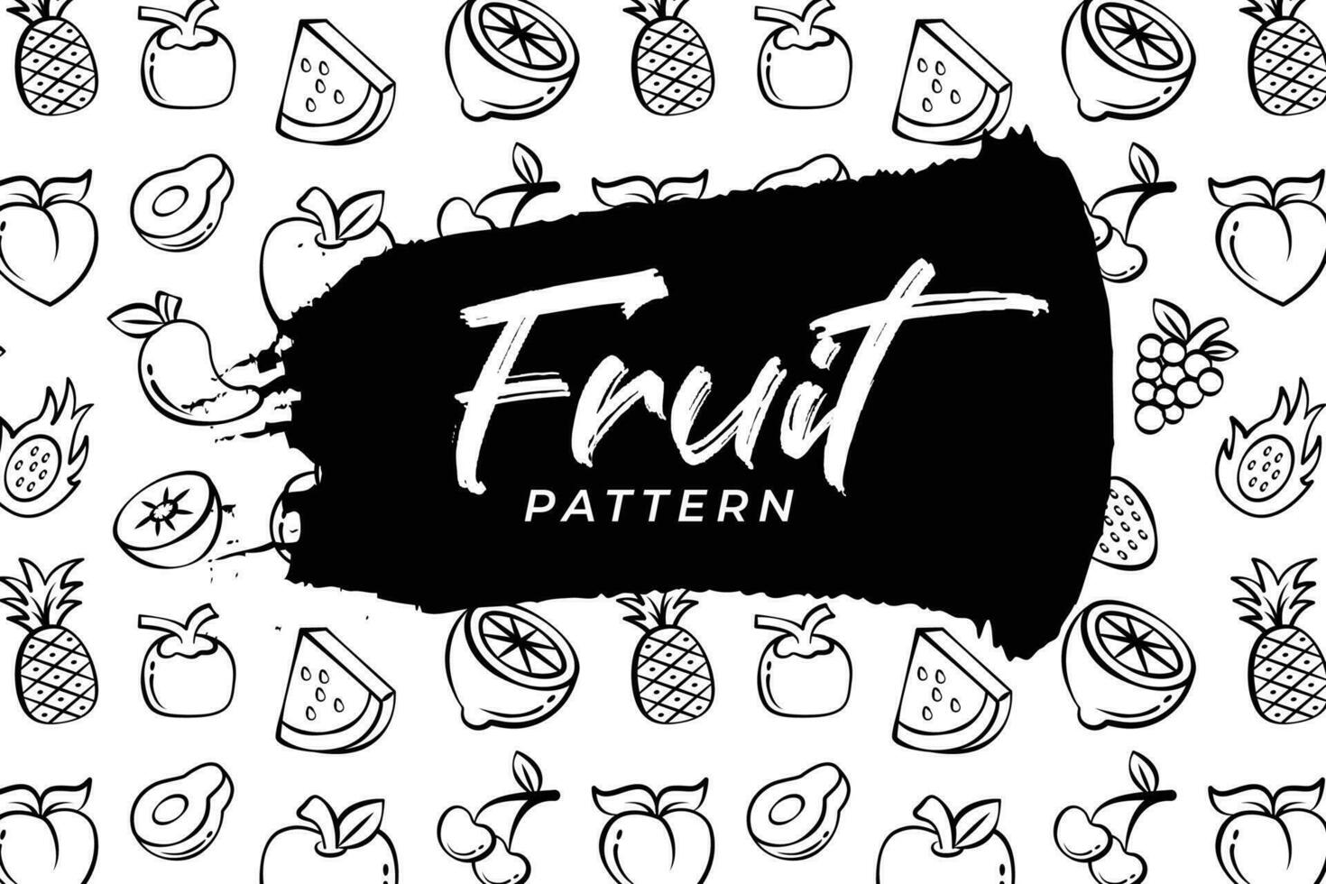 Hand drawn tropical fruits seamless pattern vector