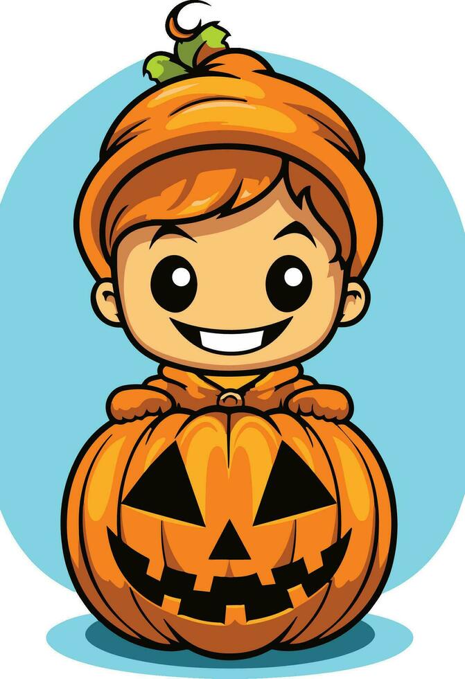 Halloween cartoon illustration kid childern vector image