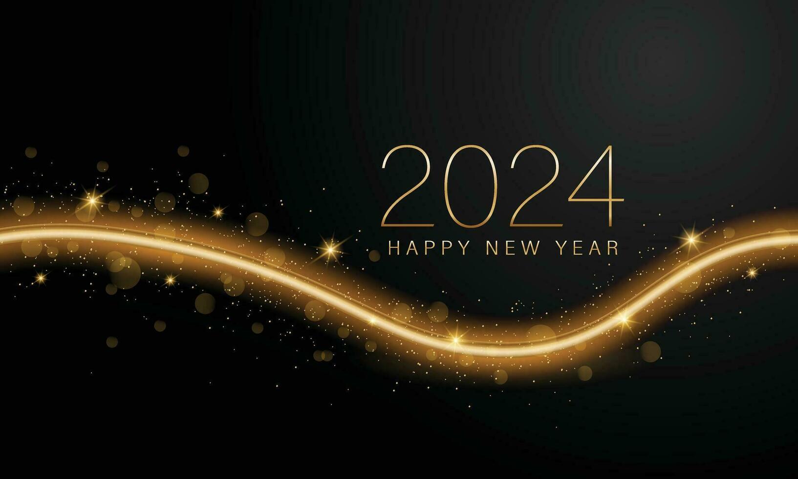 2024 Happy New Year Background Design. Greeting Card, Banner, Poster. Vector Illustration.