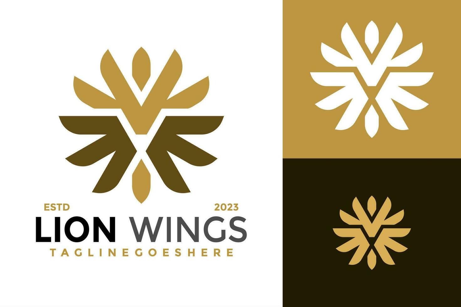 Lion Wing Logo design vector symbol icon illustration