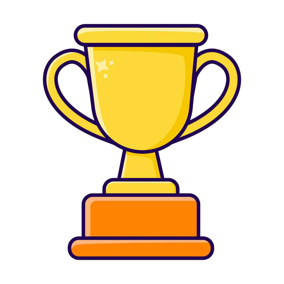 gold trophy icon, illustration vector of gold trophy, Winner's trophy icon