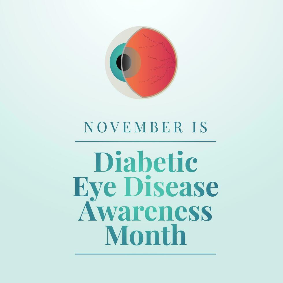 Diabetic Eye Disease Month vector design template good for celebration usage. diabetic eye vector illustration. flat design. vector eps 10.