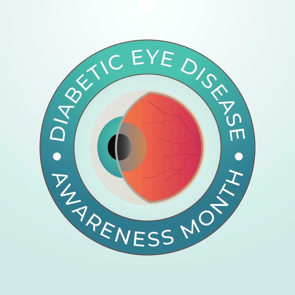 Diabetic Eye Disease Month vector design template good for celebration usage. diabetic eye vector illustration. flat design. vector eps 10.