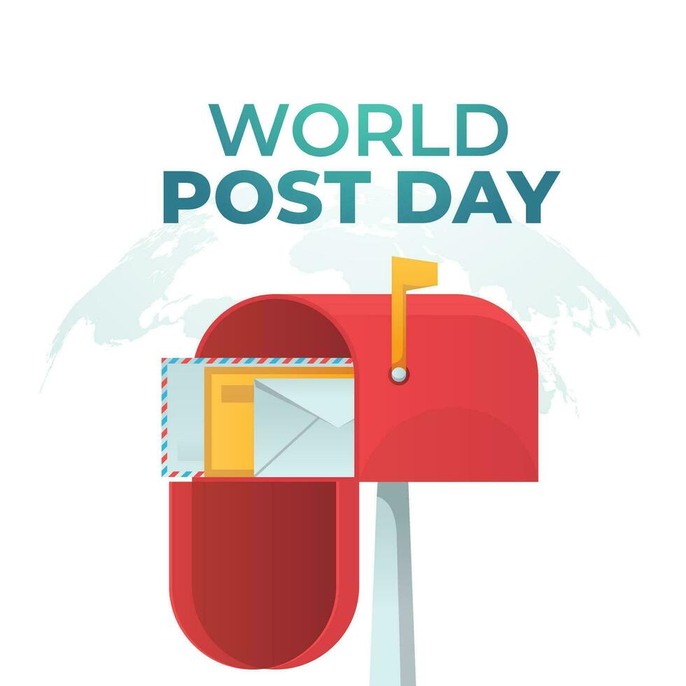 World Post Day vector design template good for celebration usage. post box vector illustration. flat design. vector eps 10.