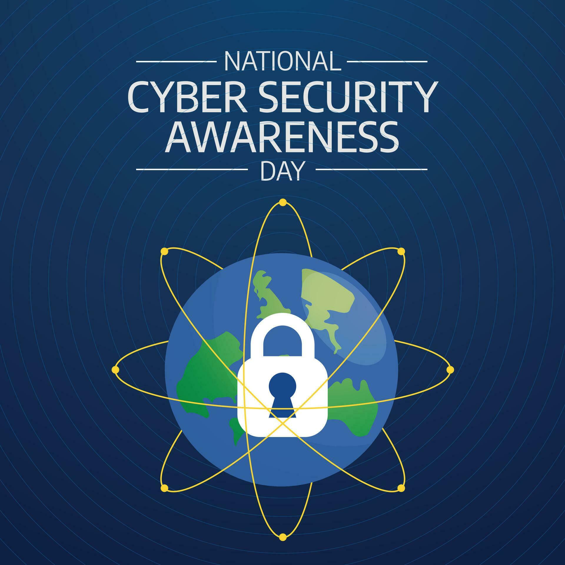 National Cybersecurity Awareness Month vector design template good for
