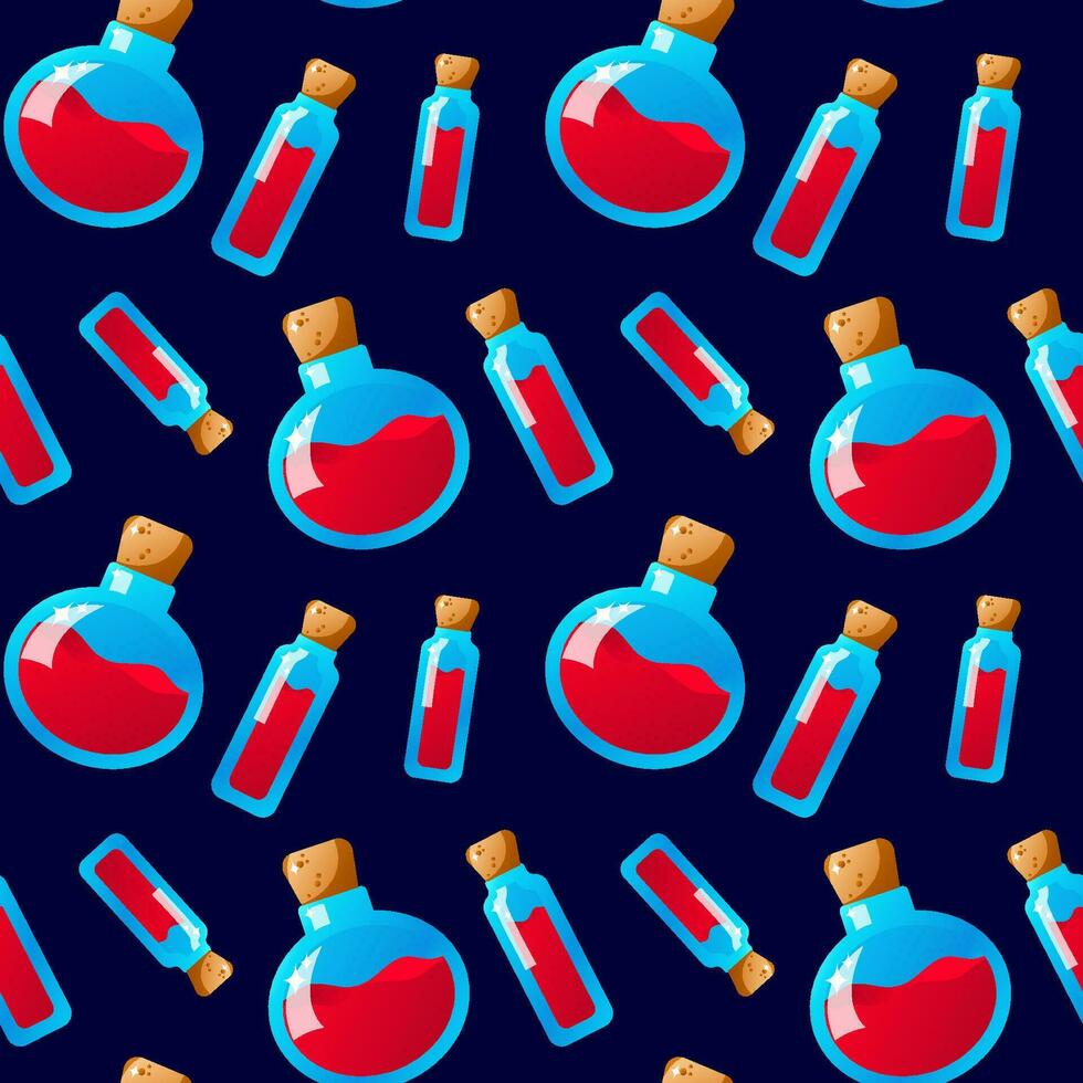The potions are a seamless pattern. Game design. vector