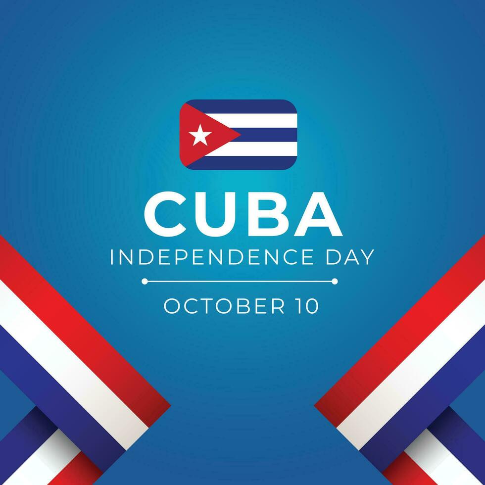 Cuba Independence Day vector design template good for celebration usage. cuba flag vector illustration. flat design. vector eps 10.