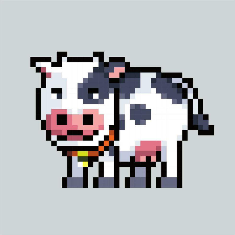 píxel Arte ilustración vaca. pixelado vaca granero. vaca granero animal icono pixelado para el píxel Arte juego y icono para sitio web y vídeo juego. antiguo colegio retro vector