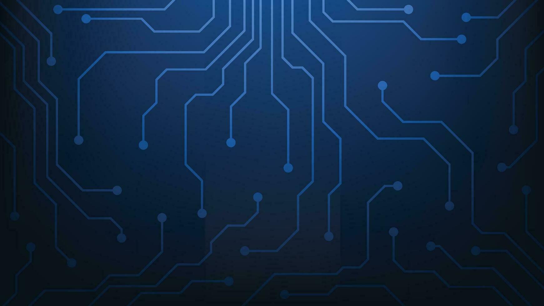 Hi tech digital circuit board. AI pad and electrical lines connected on blue lighting background. futuristic technology design element concept vector