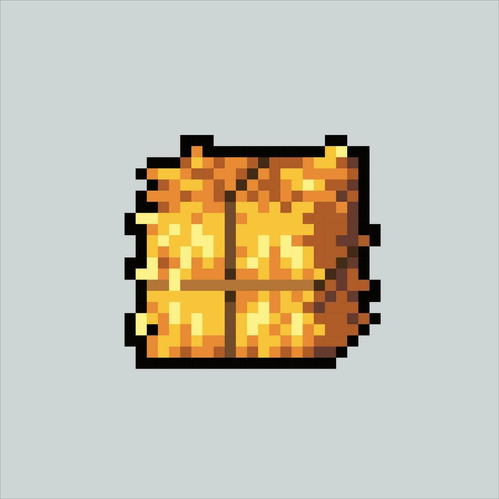 Pixel art illustration Hay. Pixelated Hay. Hay straw farm icon pixelated for the pixel art game and icon for website and video game. old school retro. vector