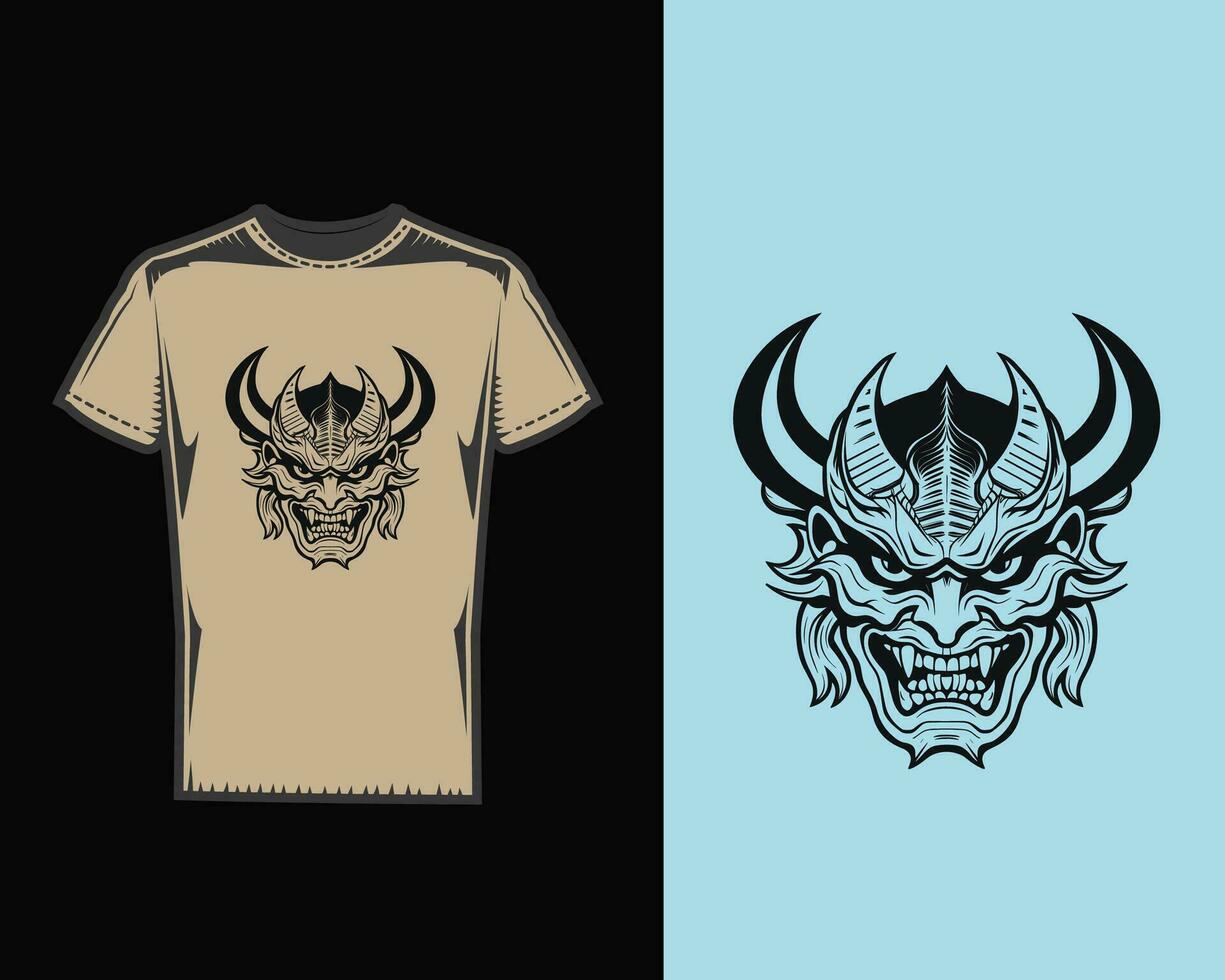 Tribal Dragon Head on a Beige T-Shirt vector