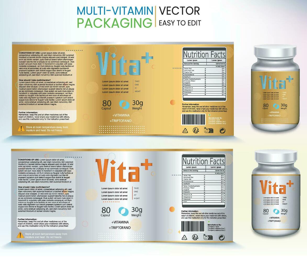 multivitamina etiqueta, vitamina embalar, suplemento etiquetas, vector botella, botella etiqueta, nutrición suplemento etiqueta, embalaje modelo diseño, gratis vector etiqueta, medicina paquete