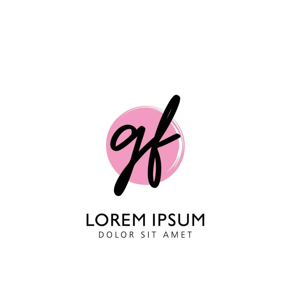 GF Initial Handwriting Circle Brush Template Design vector