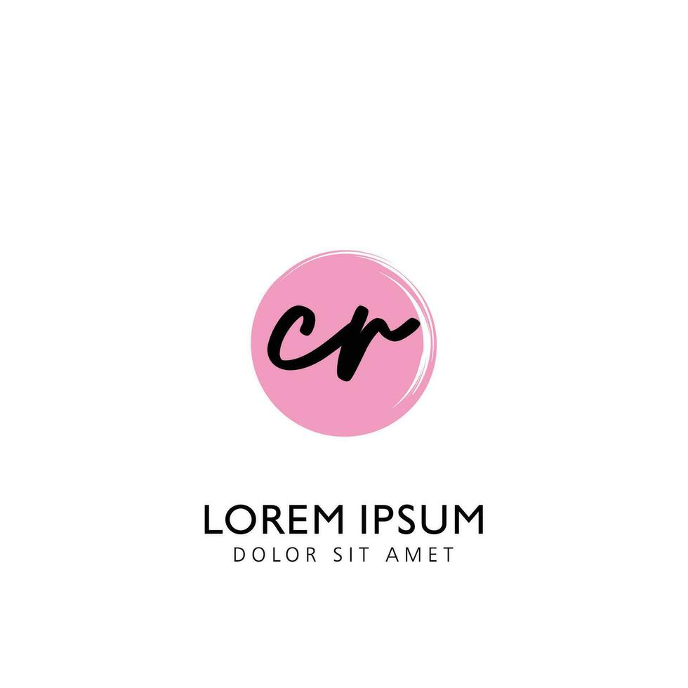 C Initial Handwriting Circle Brush Template Design vector
