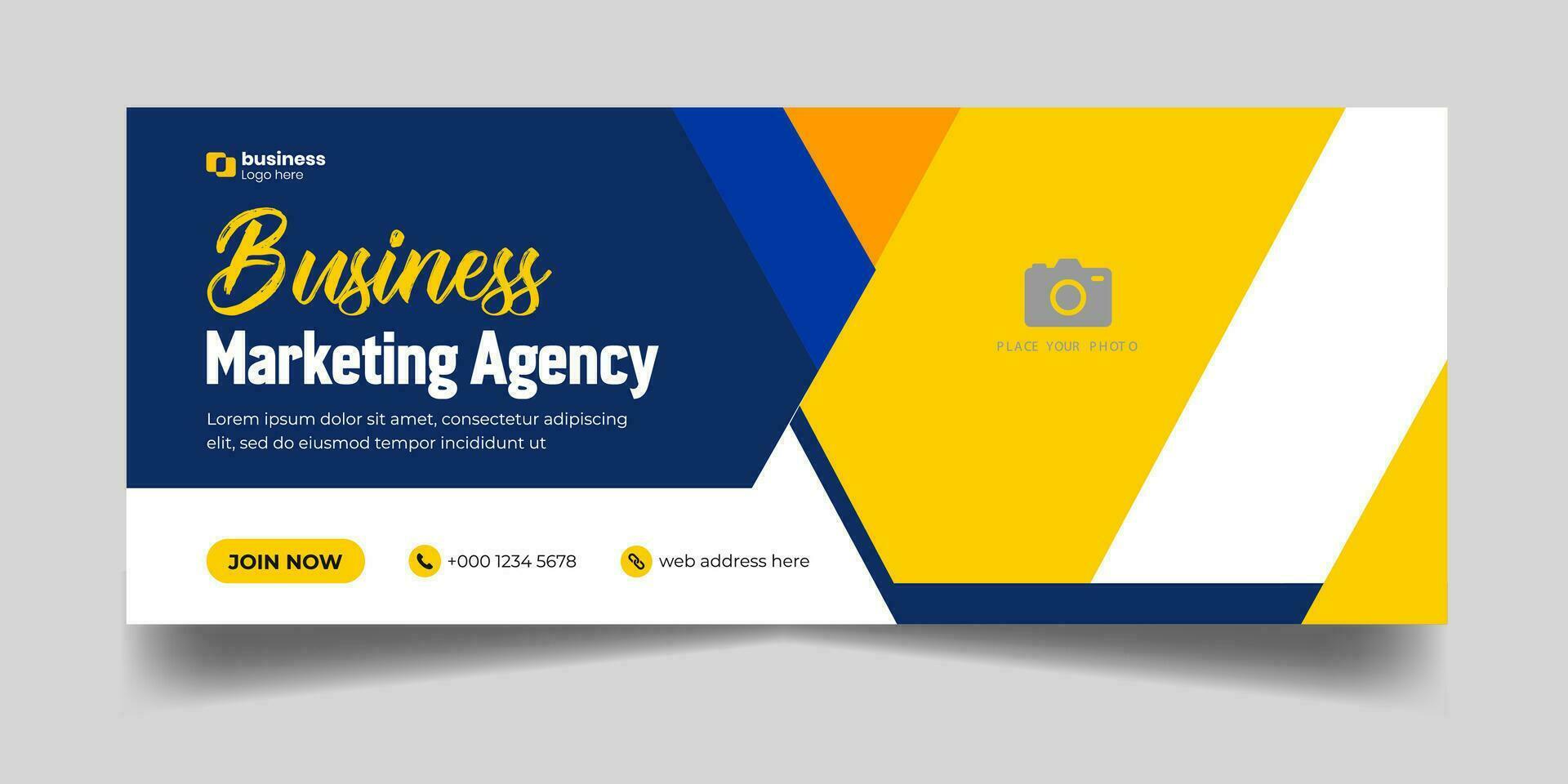 Digital marketing agency social media business promotion with web banner template design. vector