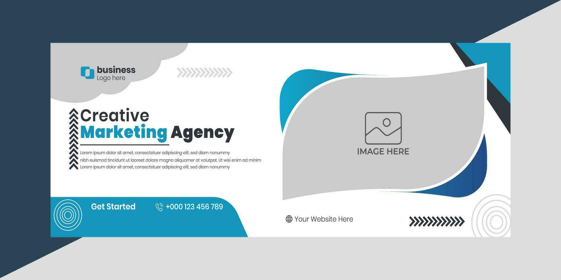 Digital marketing agency social media business promotion with web banner template design. vector