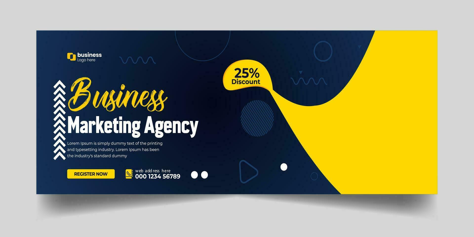 Digital marketing agency social media business promotion with web banner template design. vector