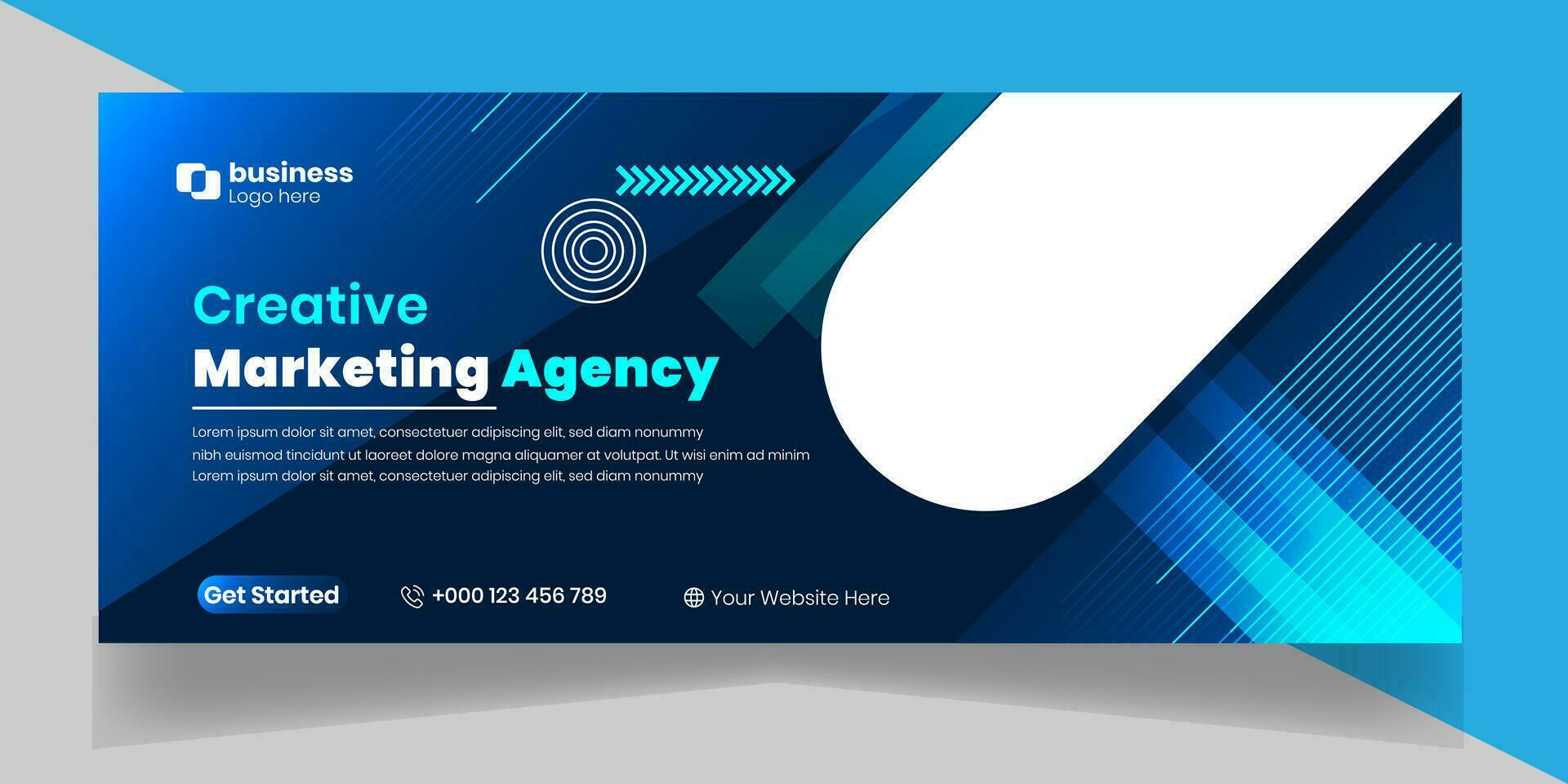 Digital marketing agency social media business promotion with web banner template design. vector