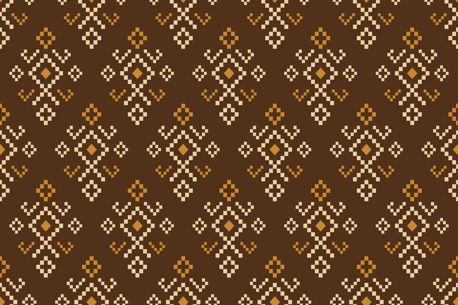 Nature vintages cross stitch traditional ethnic pattern paisley flower Ikat background abstract Aztec African Indonesian Indian seamless pattern for fabric print cloth dress carpet curtains and sarong vector