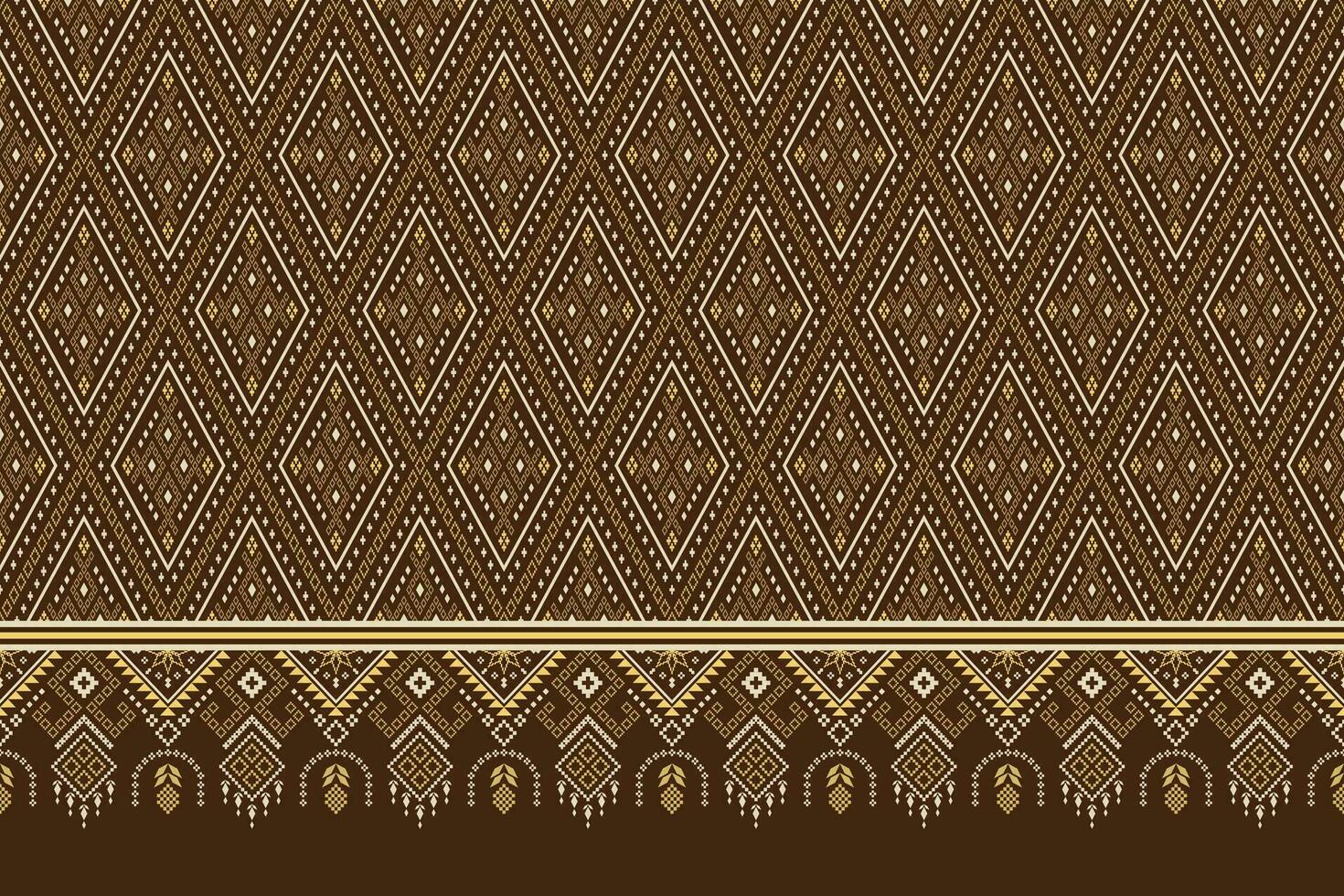 Nature vintages cross stitch traditional ethnic pattern paisley flower Ikat background abstract Aztec African Indonesian Indian seamless pattern for fabric print cloth dress carpet curtains and sarong vector