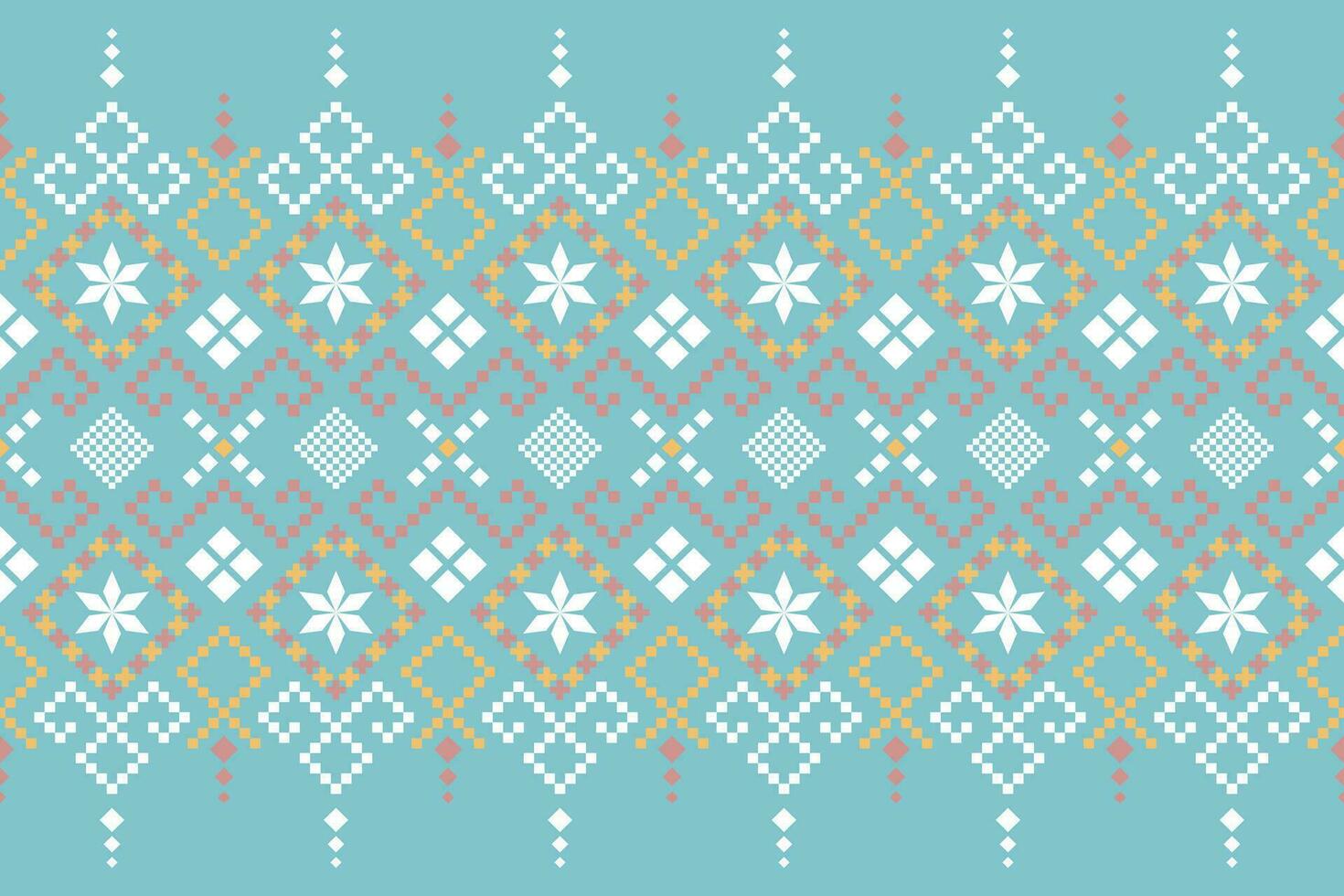 Indigo navy blue geometric traditional ethnic pattern Ikat seamless pattern border abstract design for fabric print cloth dress carpet curtains and sarong Aztec African Indian Indonesian vector