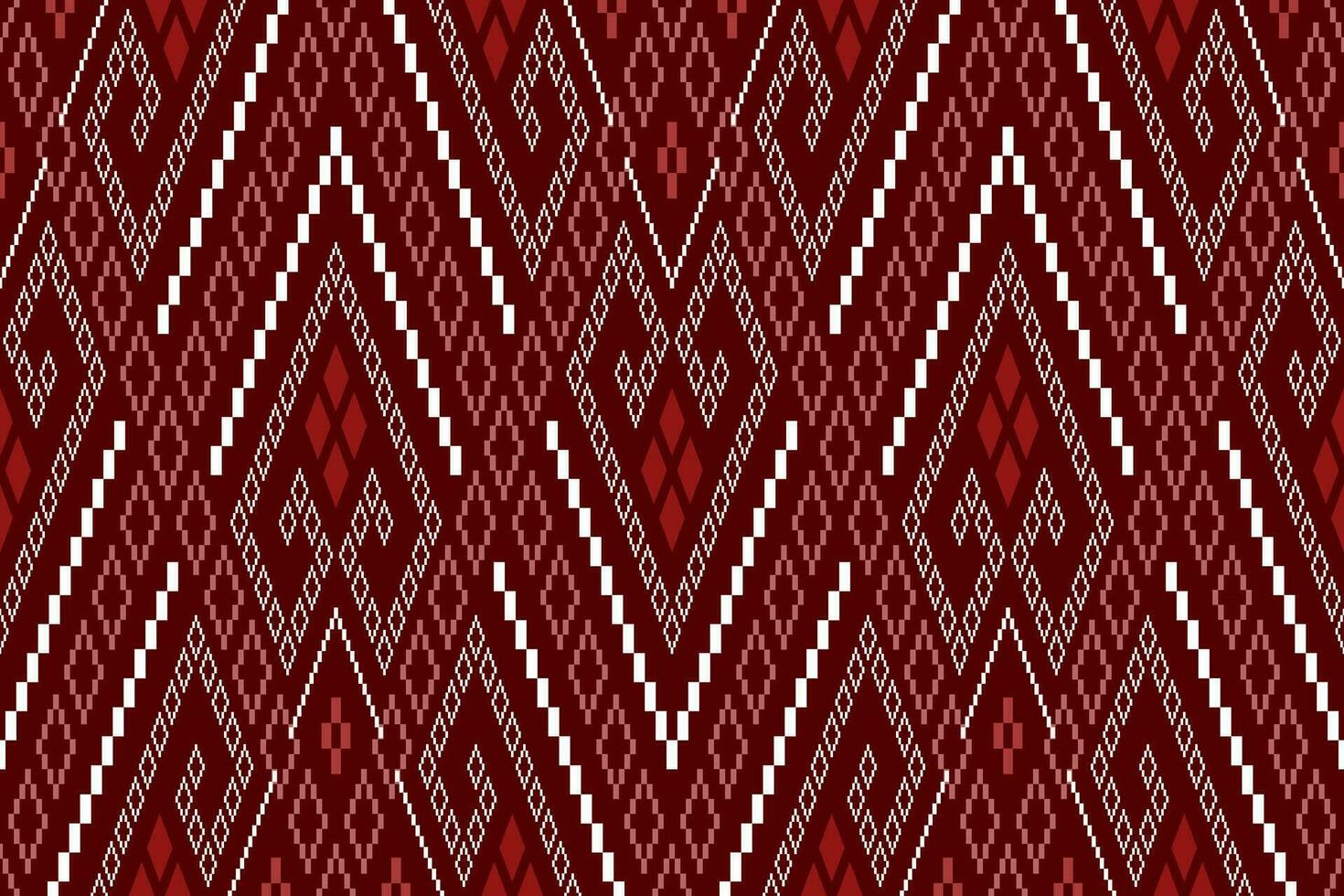 Red traditional ethnic pattern paisley flower Ikat background abstract Aztec African Indonesian Indian seamless pattern for fabric print cloth dress carpet curtains and sarong vector