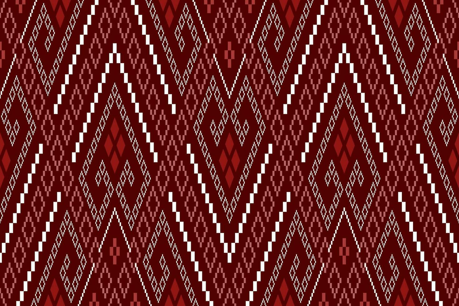 Red traditional ethnic pattern paisley flower Ikat background abstract Aztec African Indonesian Indian seamless pattern for fabric print cloth dress carpet curtains and sarong vector