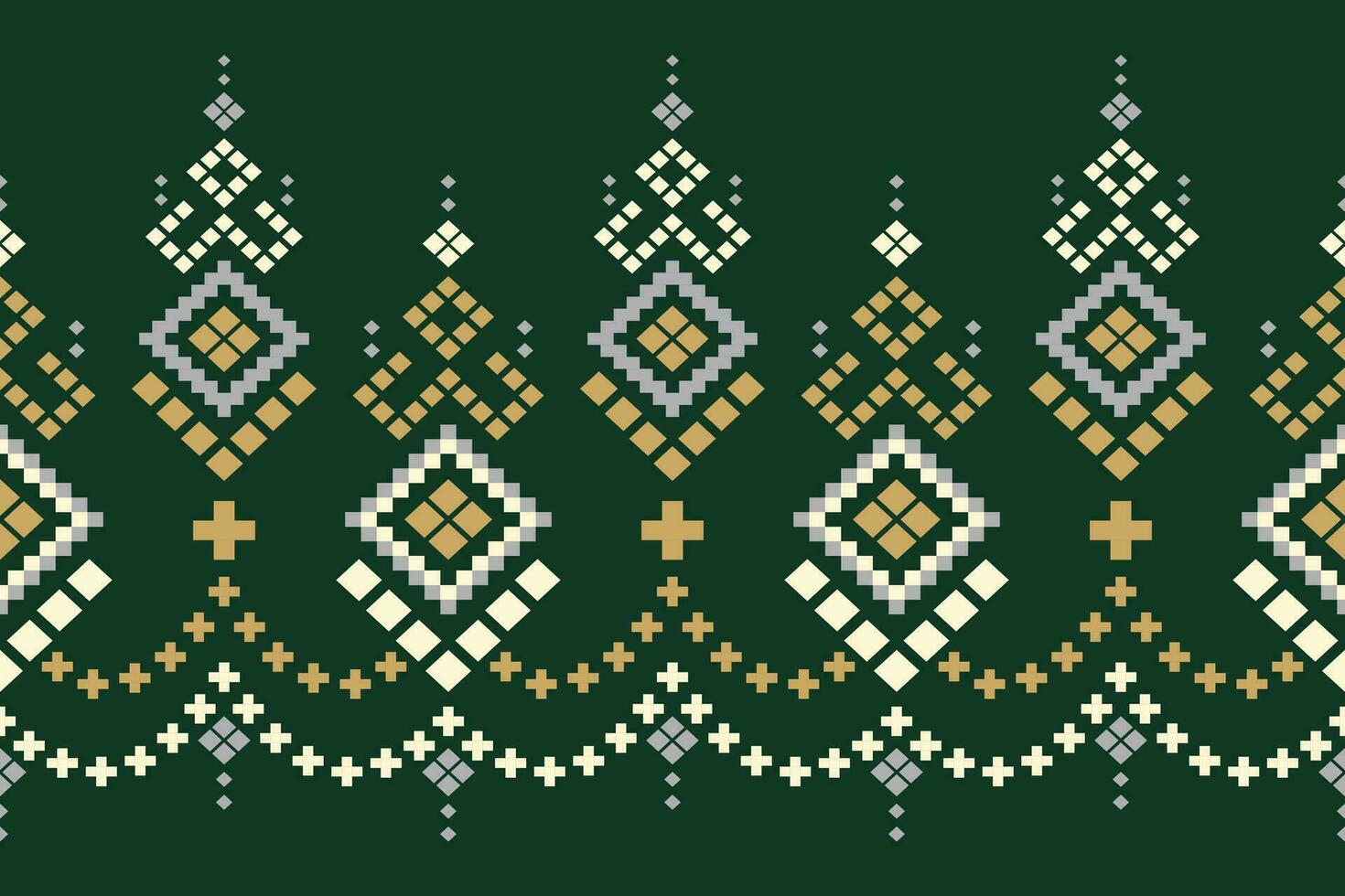 verde cruzar puntada vistoso geométrico tradicional étnico modelo ikat sin costura modelo frontera resumen diseño para tela impresión paño vestir alfombra cortinas y pareo de malasia azteca africano indio indonesio vector