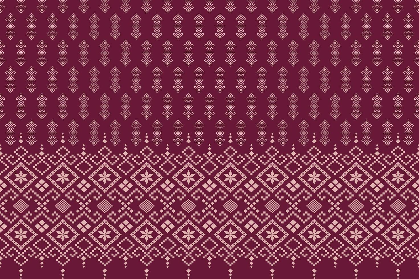 Pink traditional ethnic pattern paisley flower Ikat background abstract Aztec African Indonesian Indian seamless pattern for fabric print cloth dress carpet curtains and sarong vector