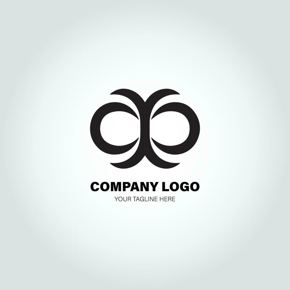 company logo with swivel shapes, in the style of minimalist monochromatic, black and white, simple, stencil design style vector