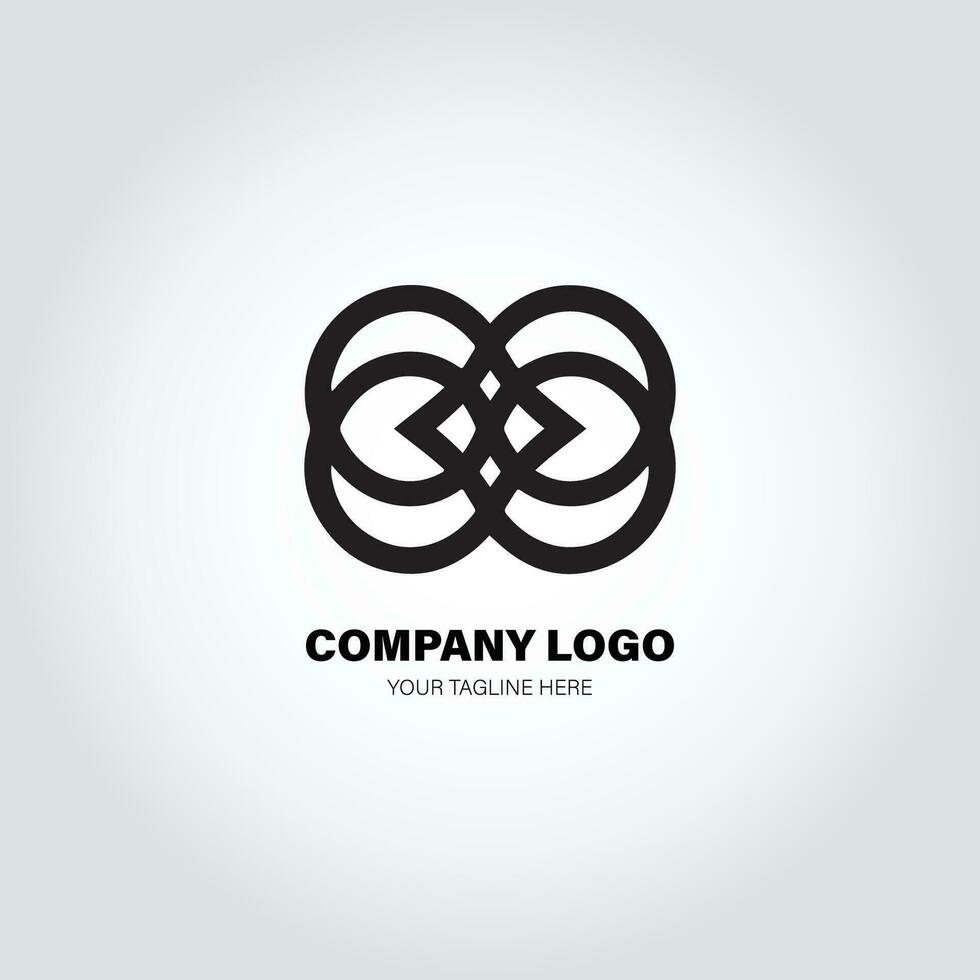 company logo with swivel shapes, in the style of minimalist monochromatic, black and white, simple, stencil design style vector