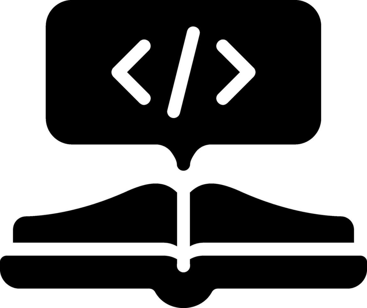 icono de glifo de libro de codificación vector